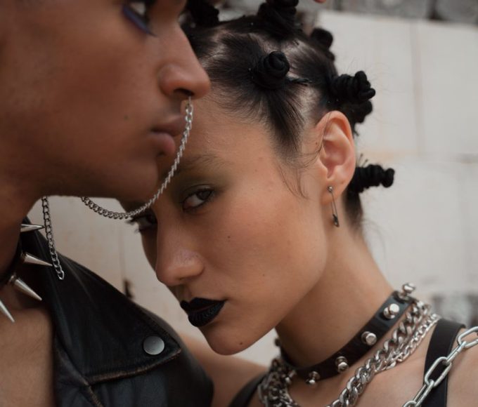 Gothic choker and alternative jewelry pieces showcasing 2026 trend report for alternative fashion enthusiasts