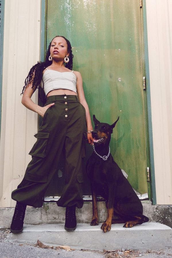 Stylish emo cargo pants with chains and hardware details representing 2026 alternative fashion trends